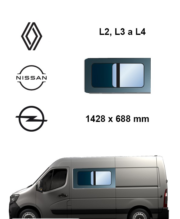Bo�n� �av� posuvn� okno L2, L3 a L4 | Renault Master / Nissan Interstar Opel Movano