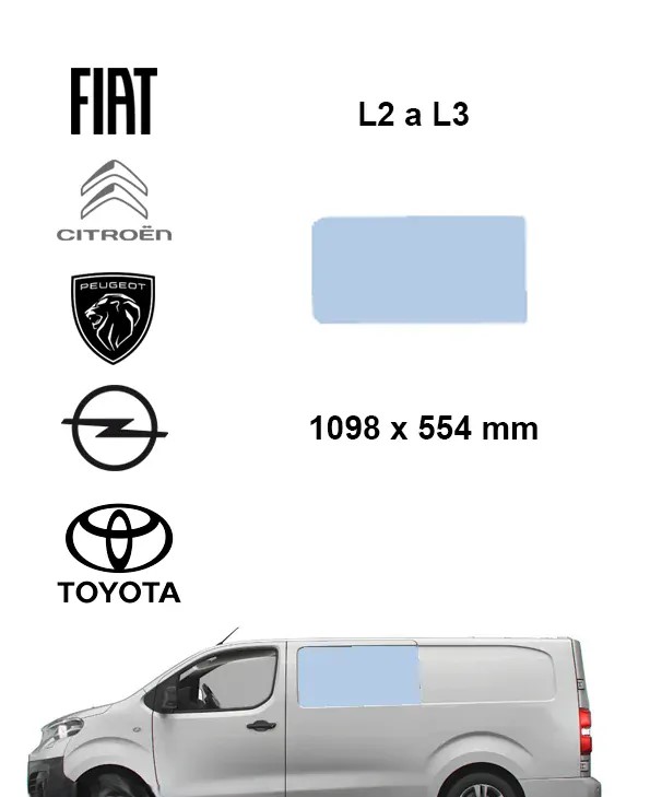 Bo�n� �av� pevn� okno L2, L3 | Citroen Jumpy / Peugeot Expert / Fiat Scudo / Opel Vivaro  Toyota Proace