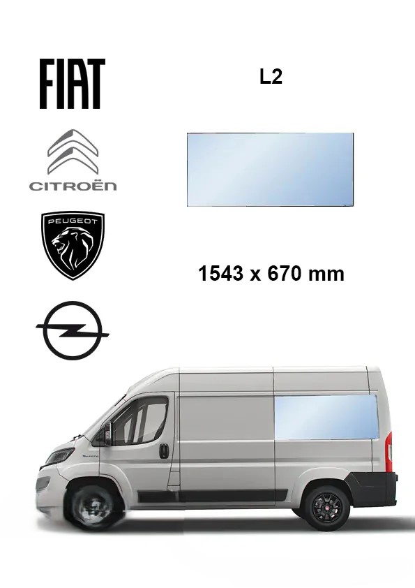Bo�n� �av� pevn� okno za C st�pik - JUMPER BOXER DUCATO MOVANO TOYOTA PROACE MAX (L2)