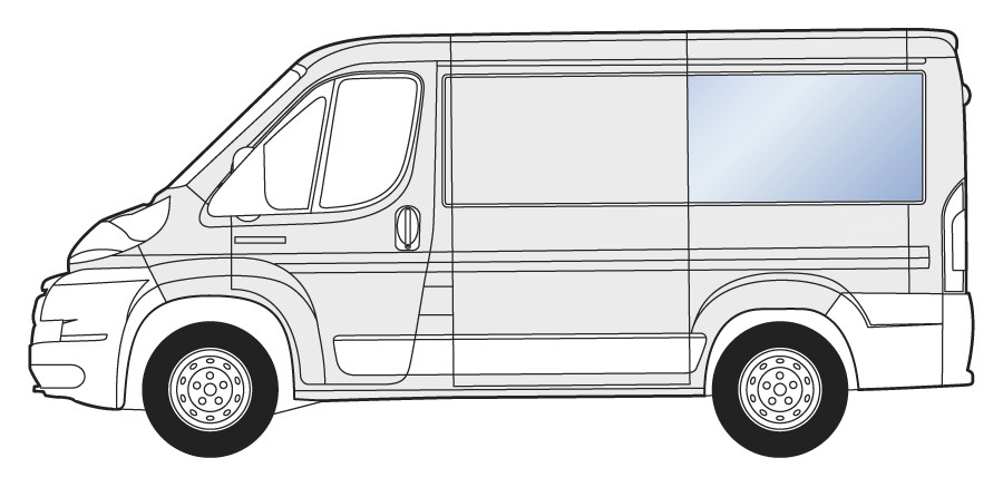 Bo�n� zadn� �av� pevn� okno  JUMPER BOXER DUCATO MOVANO TOYOTA PROACE MAX 8m3, d�ka L1