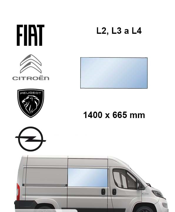 Bo�n� prav� pevn� okno L2, L3 a L4 | Citroen Jumper  Peugeot Boxer  Fiat Ducato  Opel Movano