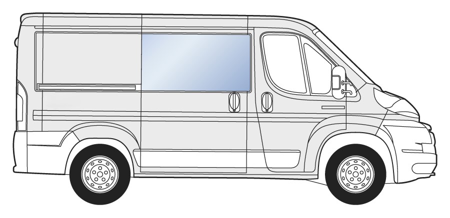 Bo�n� prav� pevn� okno  JUMPER BOXER DUCATO MOVANO TOYOTA PROACE MAX  8m3, d�ka L1