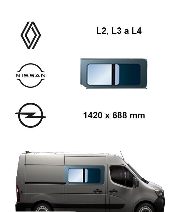Bo�n� prav� posuvn� okno L2, L3 a L4 | Renault Master / Nissan Interstar  Opel Movano