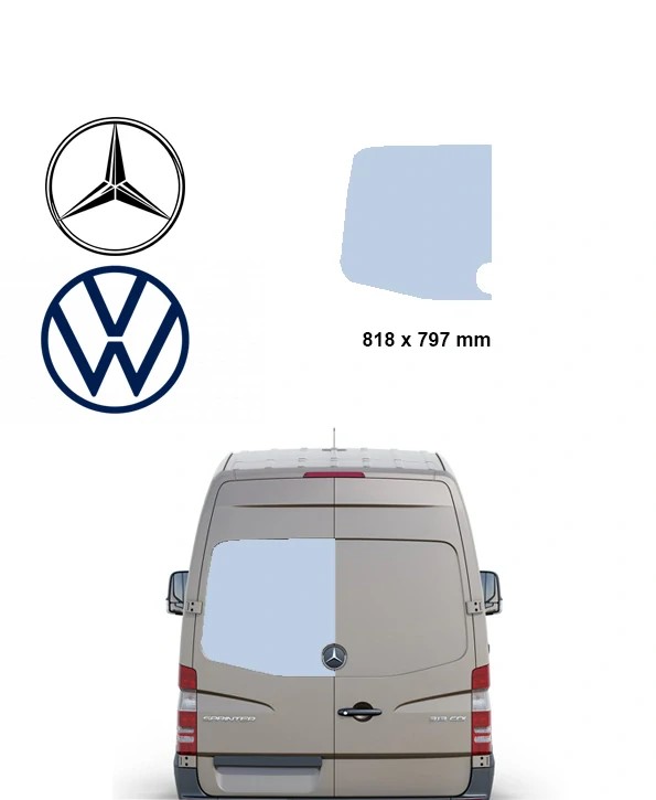 �av� pevn� okno kr�dlov�ch dver� - lepen� Mercedes-Benz Sprinter NCV3 / Volkswagen Crafter 2E/L3T