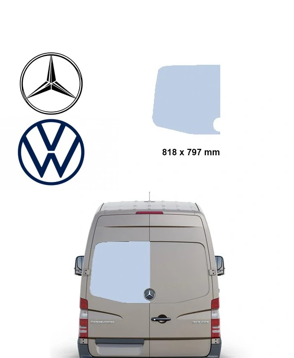 �av� pevn� okno kr�dlov�ch dver� - lepen� Mercedes-Benz Sprinter NCV3  Volkswagen Crafter 2E/L3T