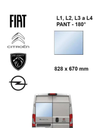 �av� pevn� okno kr�dlov�ch dver� - Citroen Jumper / Peugeot Boxer / Fiat Ducato / Opel Movano (L1H1-L4H3) | 180�